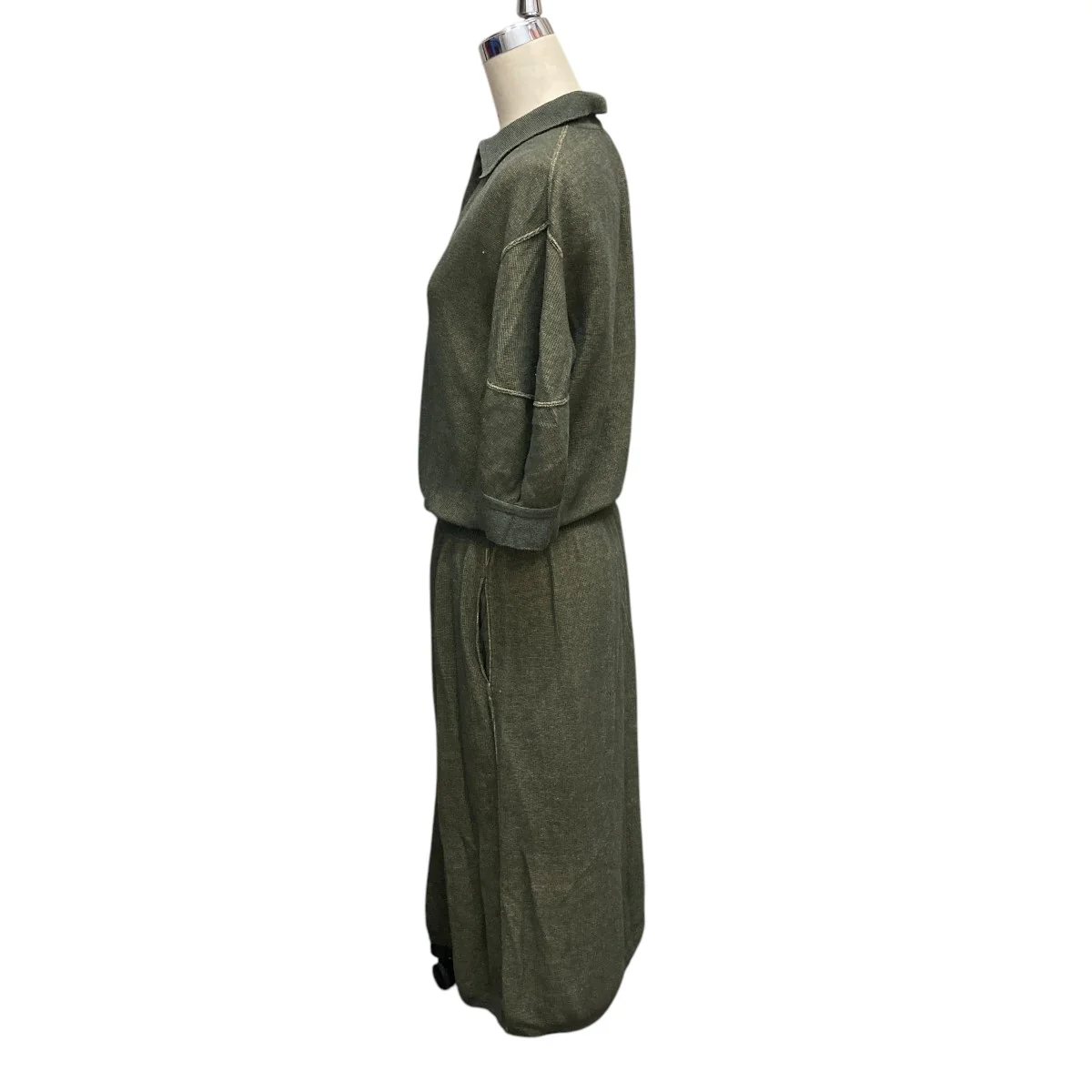BALLOON-SLEEVE POLO NT DRESSバルーンスリーブボリュームスリーブワンピースFU-L-KT011 - Image 3