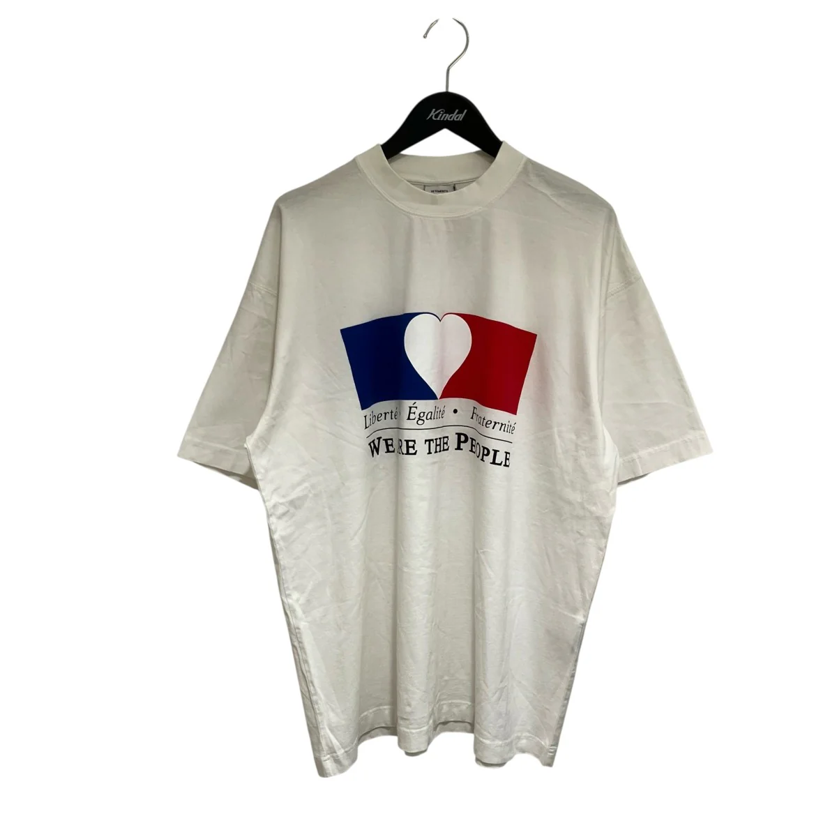 White We Are The People Heart Oversized T-Shirtプリント半袖カットソーUA52TR250W