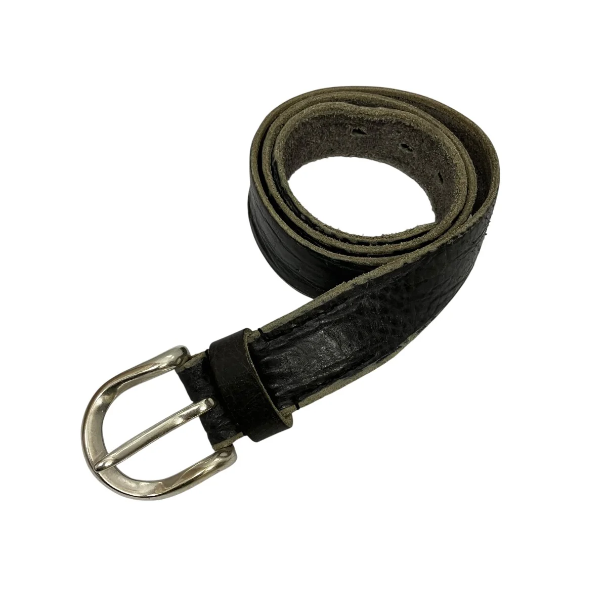 3．5 CM BELT Soft Coal Torn BovineレザーベルトA4258BS
