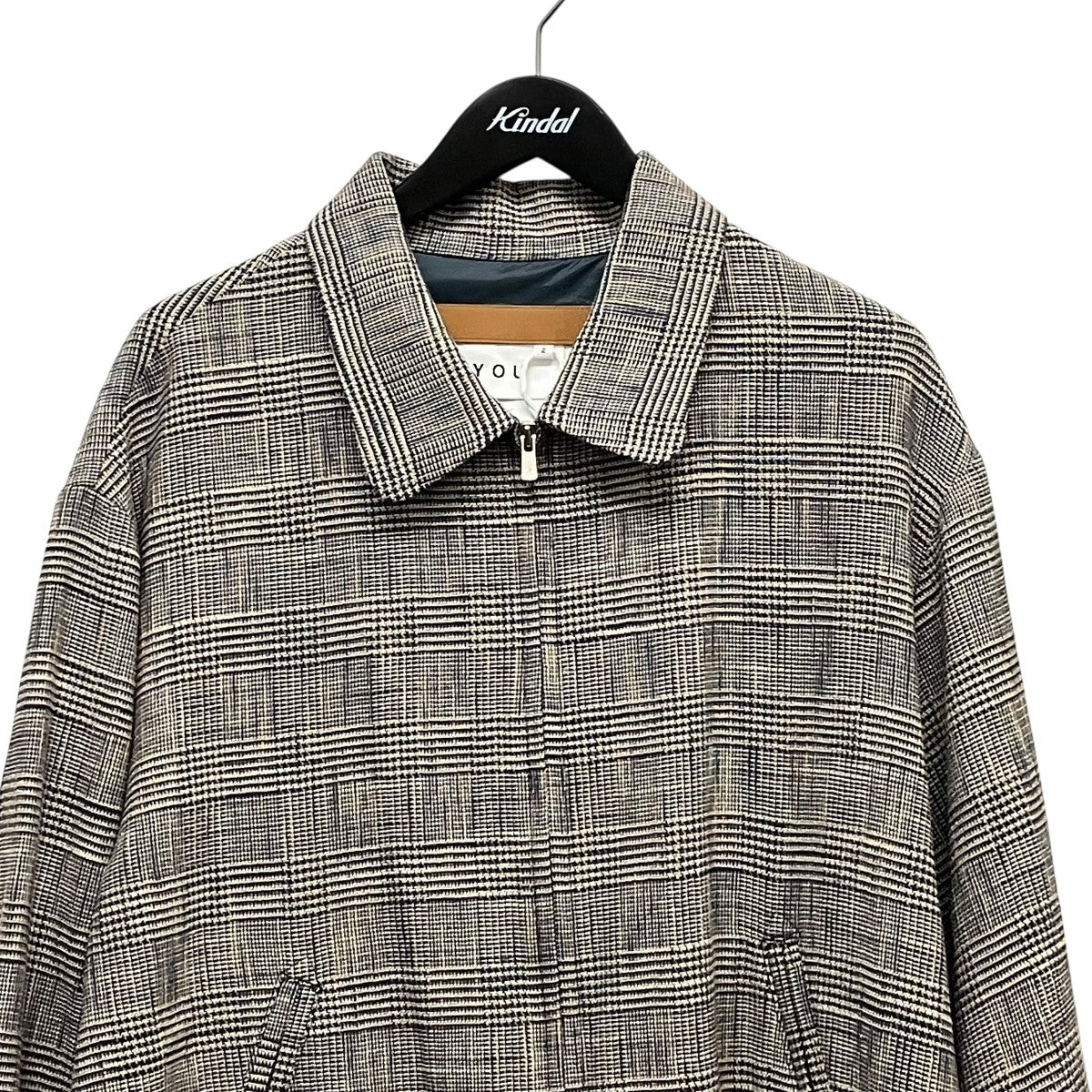 26SSLOVE FOR SHEEP Embroidered Check Blousonバック刺しゅうグレンチェックジップブルゾンKU6SSMBLS02 - Image 4
