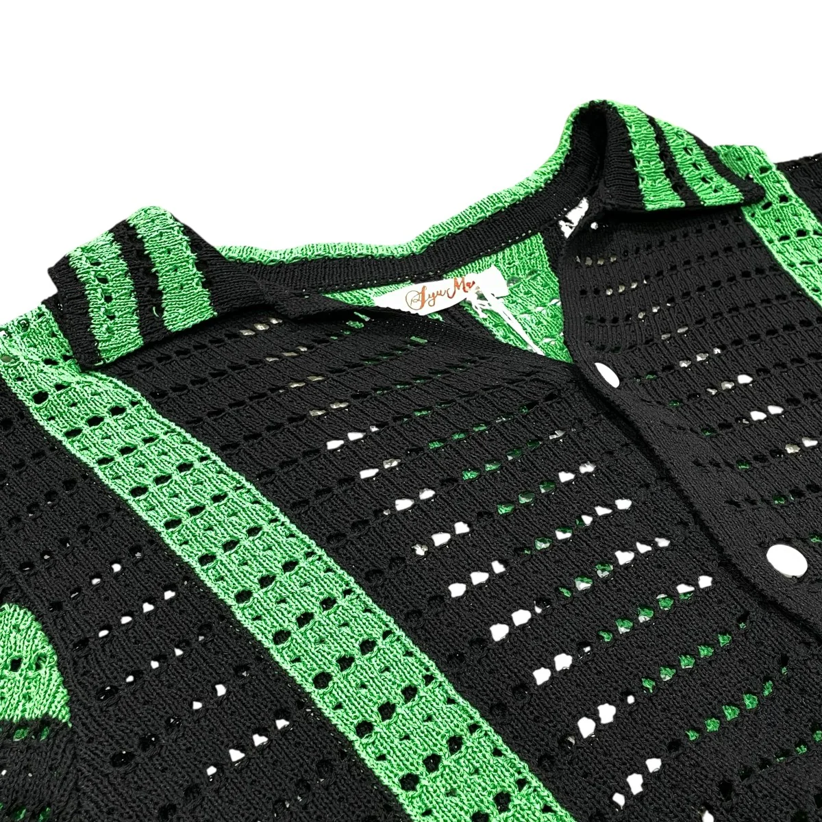 YO24SS-08 crochet short sleeveメッシュシャツ - Image 3
