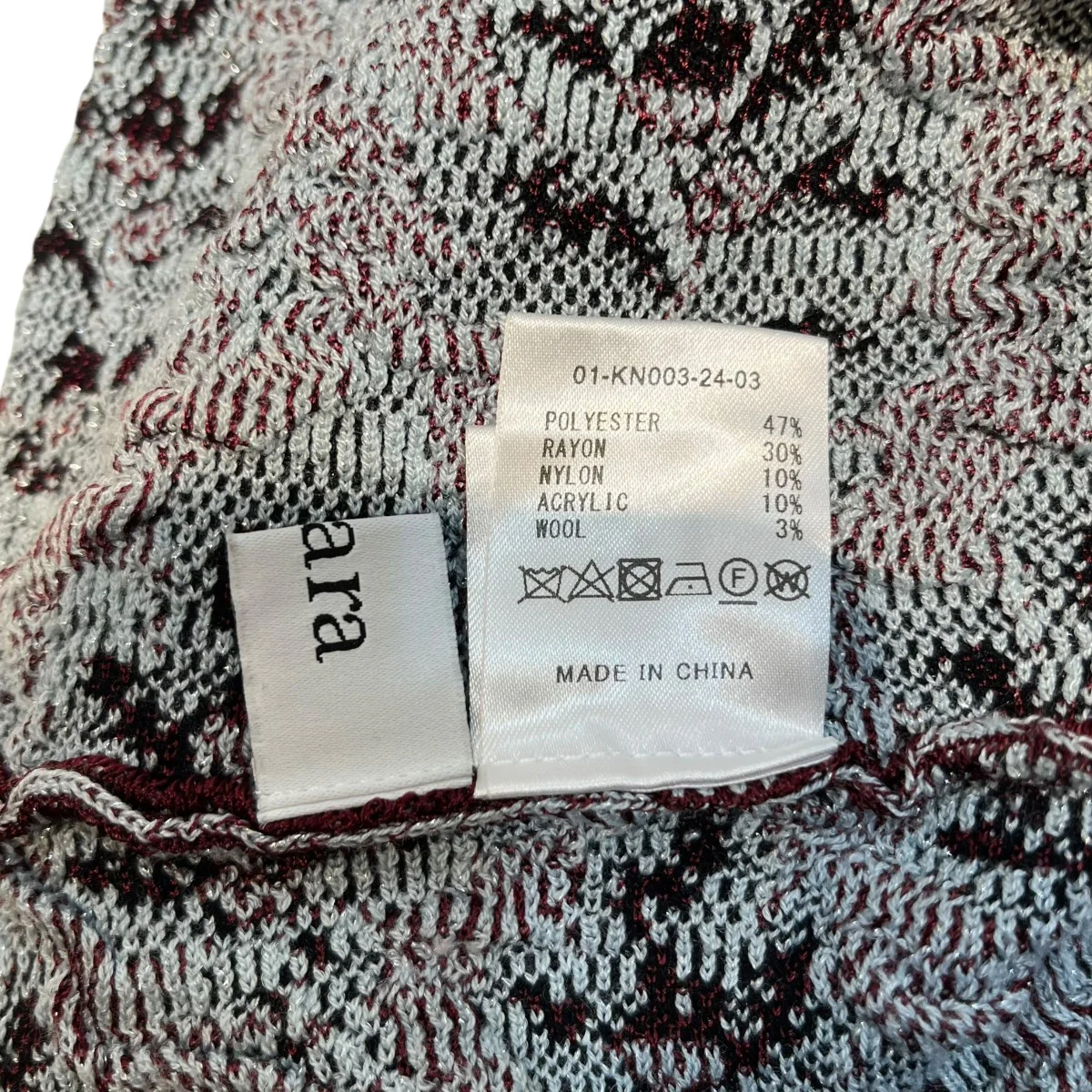 Leaf Jacquard Knitハイネックニット01-KN0003-24-03 - Image 4