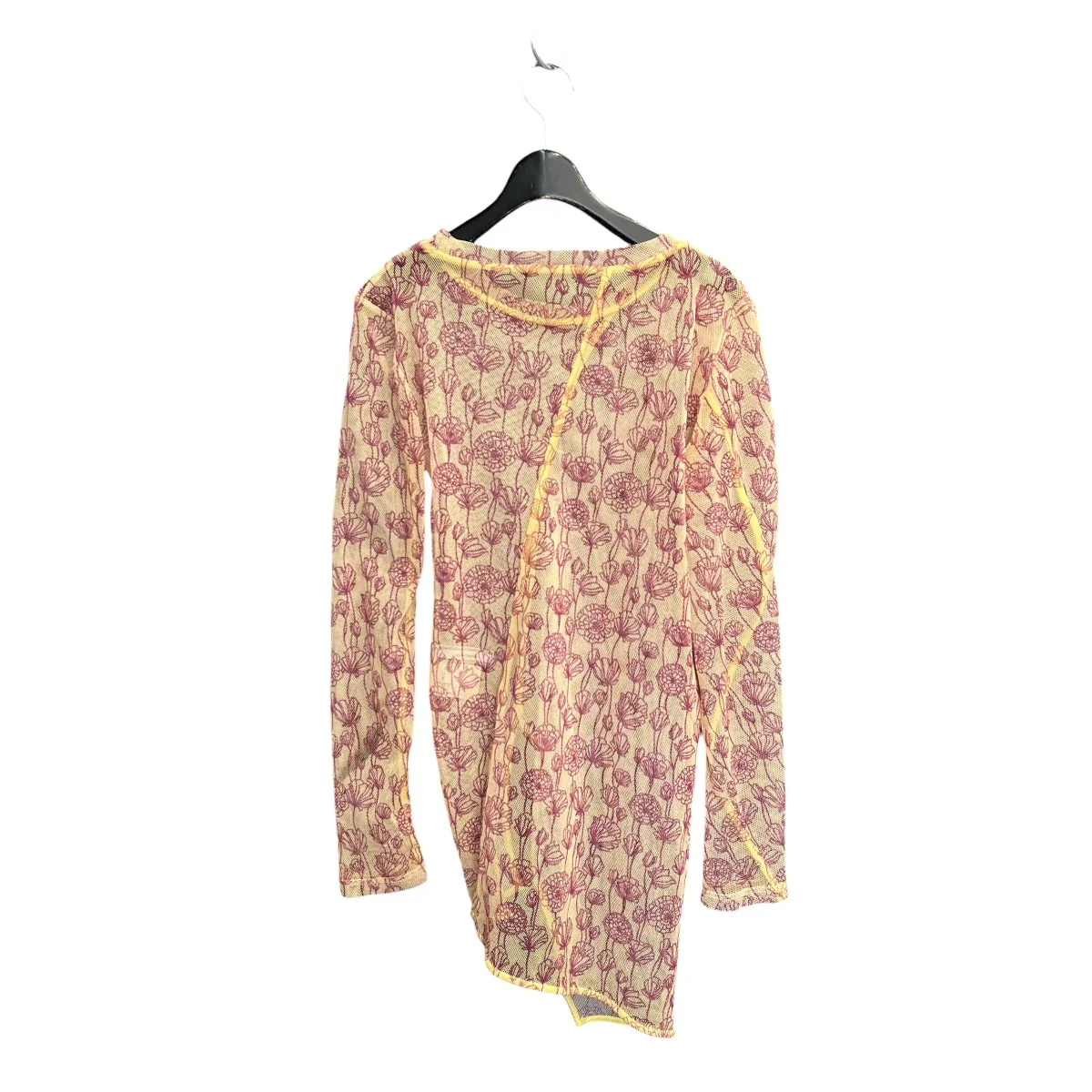 FLOWER PRINT ASYMMETRIC FISHNET T-SHIRTロングスリーブカットソー - Image 2