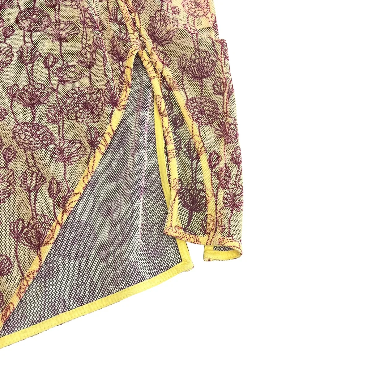 FLOWER PRINT ASYMMETRIC FISHNET T-SHIRTロングスリーブカットソー - Image 5