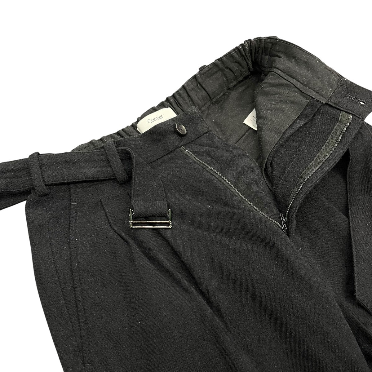WOOL SILK NEP BELTED PANTSウールシルクベルテッドパンツ - Image 3