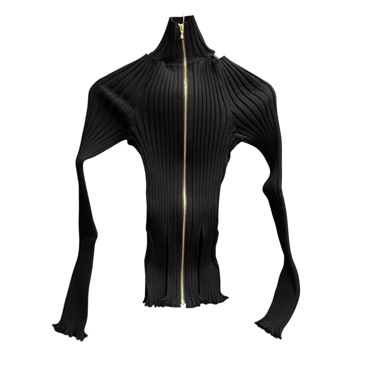 23AWRIB KNIT SLIT TOPマルチスリットジップアップリブニットFTC234 0706