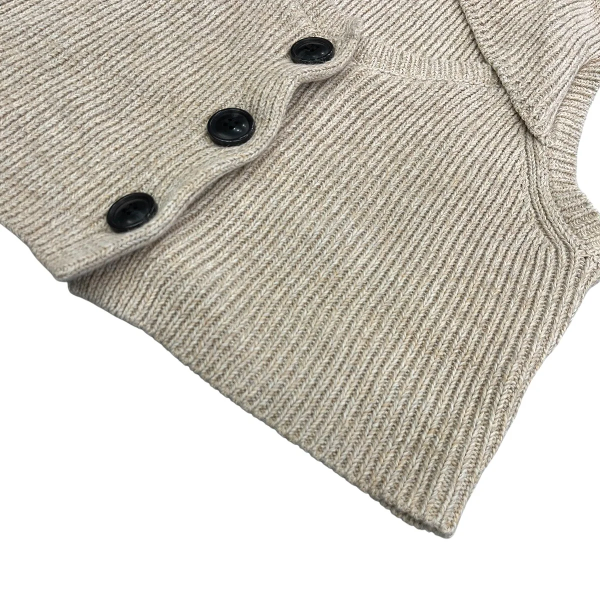 LINEN COTTON SLEEVELESS RIB KNIT TOPニットベストls52522K - Image 4