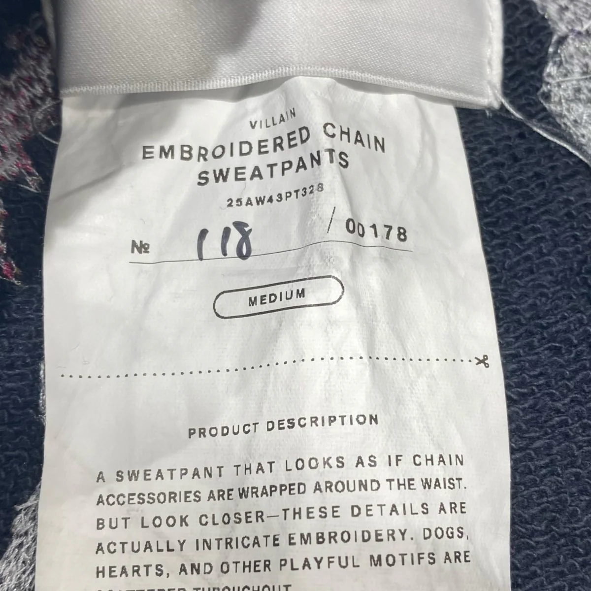 EMBROIDERED CHAIN SWEATPANTS25AW43PT328 - Image 5