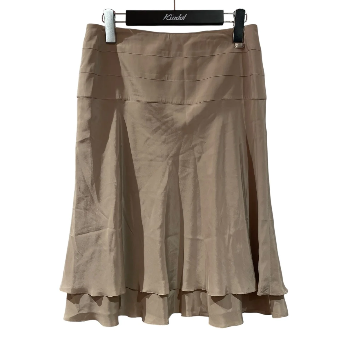 Taupe brown Flared Silk SkirtレイヤードスカートP20727V11929