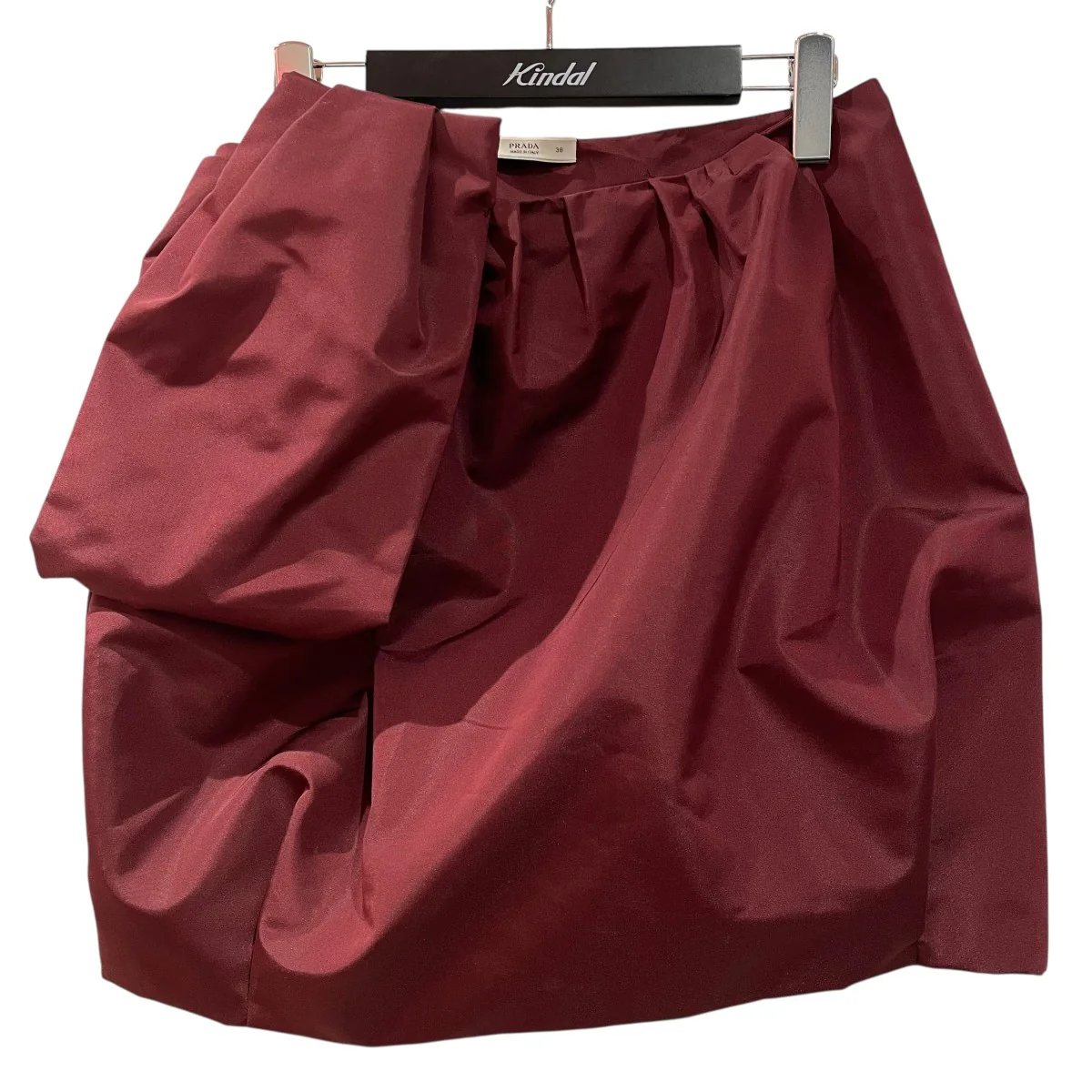 burgundy taffeta bubble skirtシルク混スカート81316