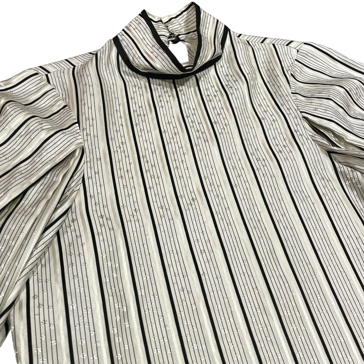 21AWFloral Stripe Silk Jacquard ShirtシルクブラウスMM21FW-SH014 - Image 3