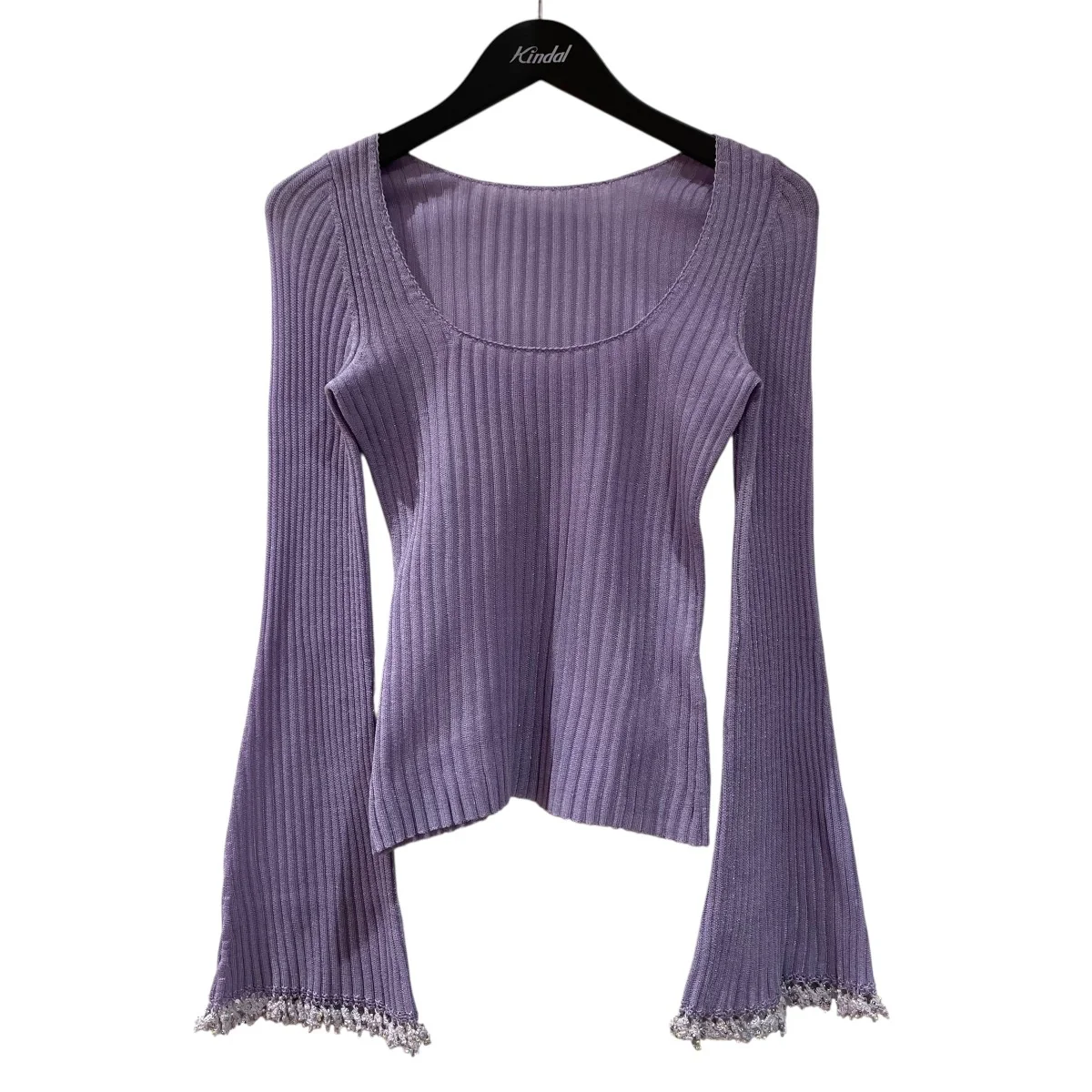Beaded Flared Sleeve KnitシアーニットMM22SS-KN011