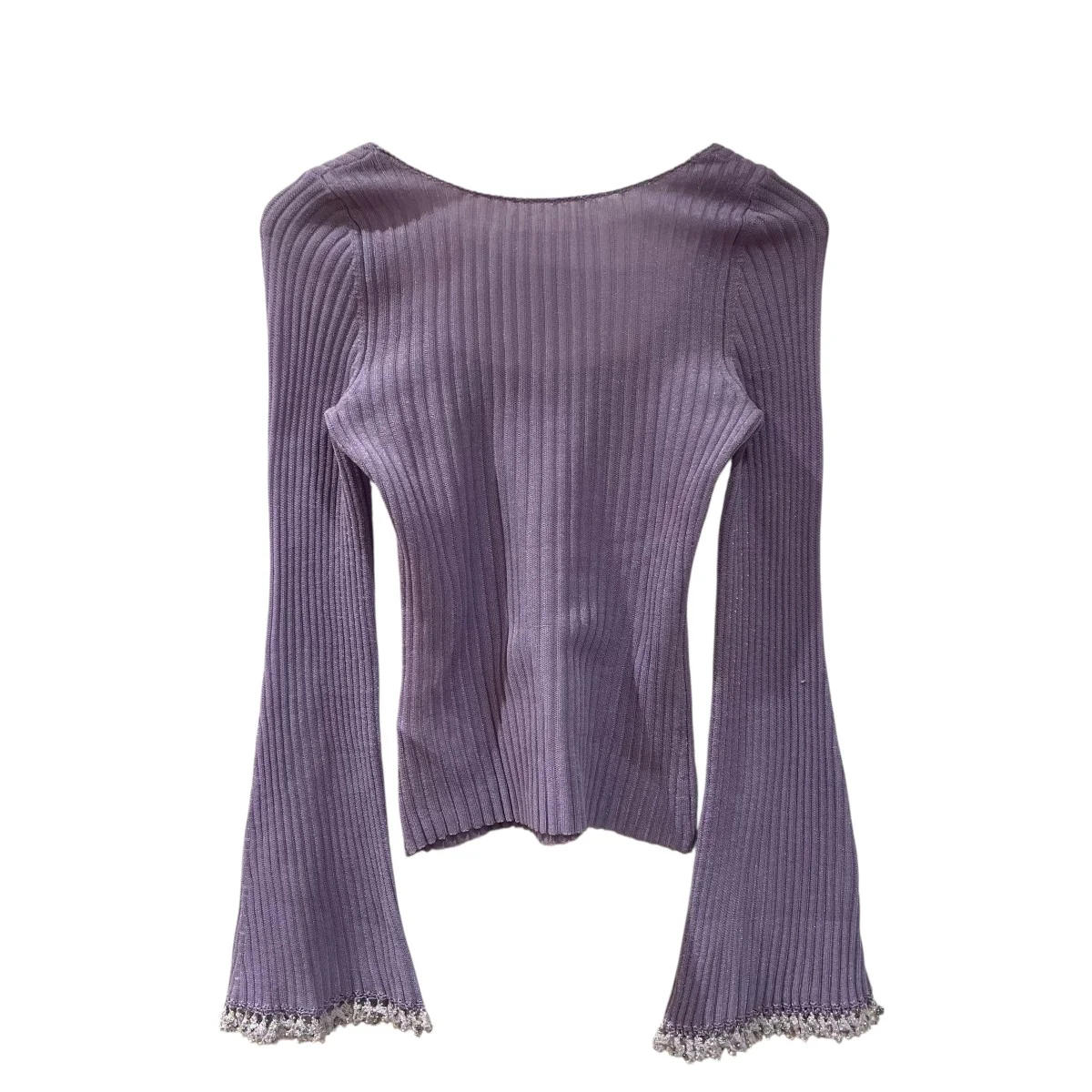 Beaded Flared Sleeve KnitシアーニットMM22SS-KN011 - Image 2