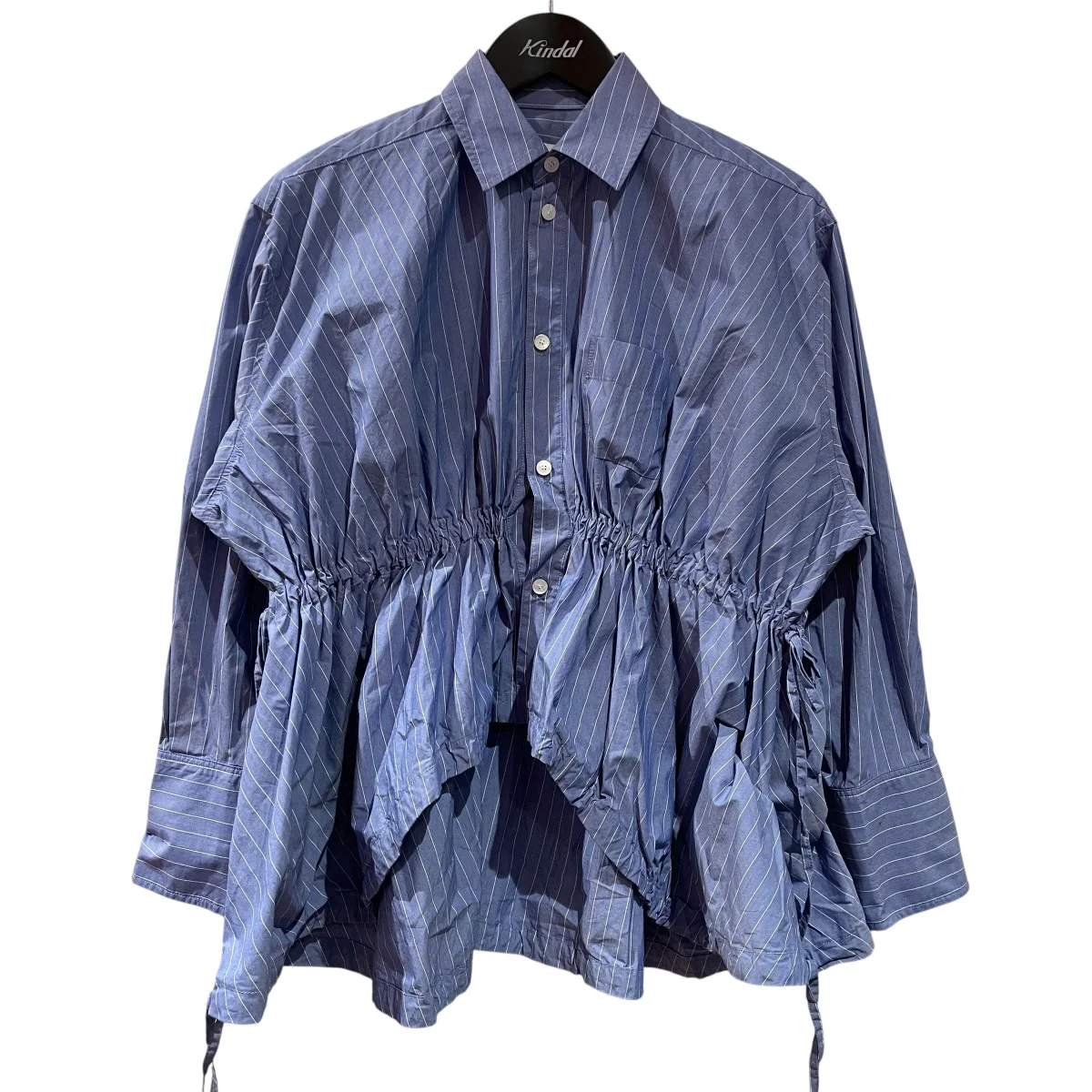 Gathered Shirストライプブラウス2401 WSH06 W103