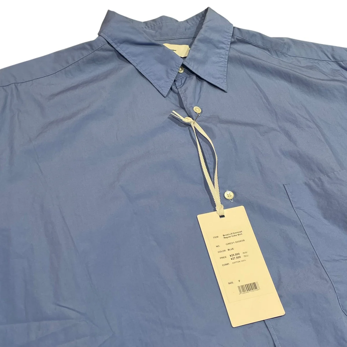 23SSBroad L／S Oversized Regular Collar Shirt長袖シャツGM231 50080C - Image 3