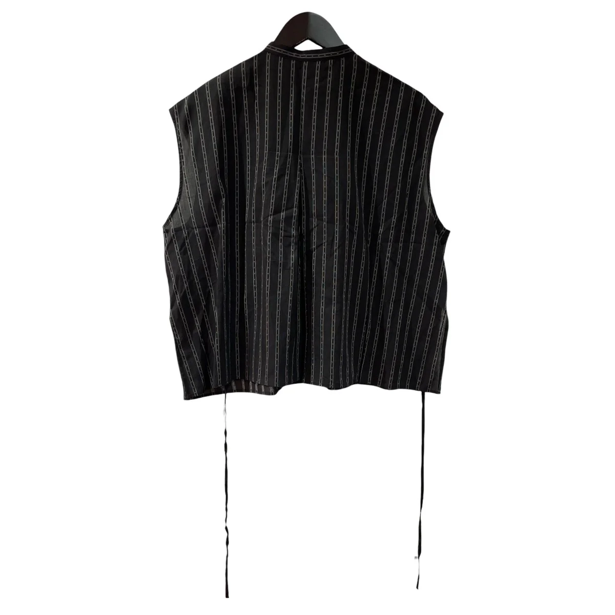 Striped Sleeveless Shirt with Lace Bibノースリーブシャツ27S63616 - Image 2