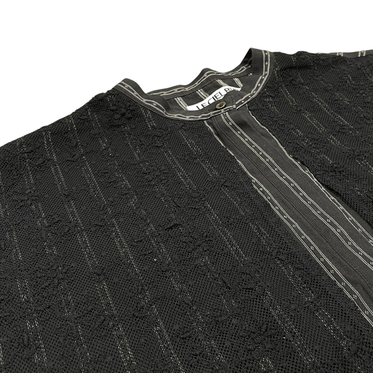 Striped Sleeveless Shirt with Lace Bibノースリーブシャツ27S63616 - Image 3