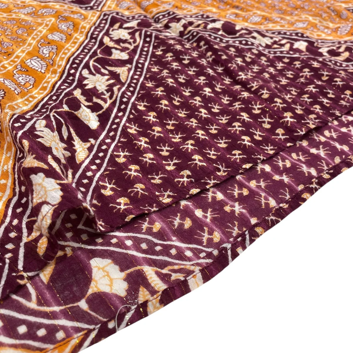 Cotton Block Pattern Dress長袖ワンピース020421sa1 - Image 5