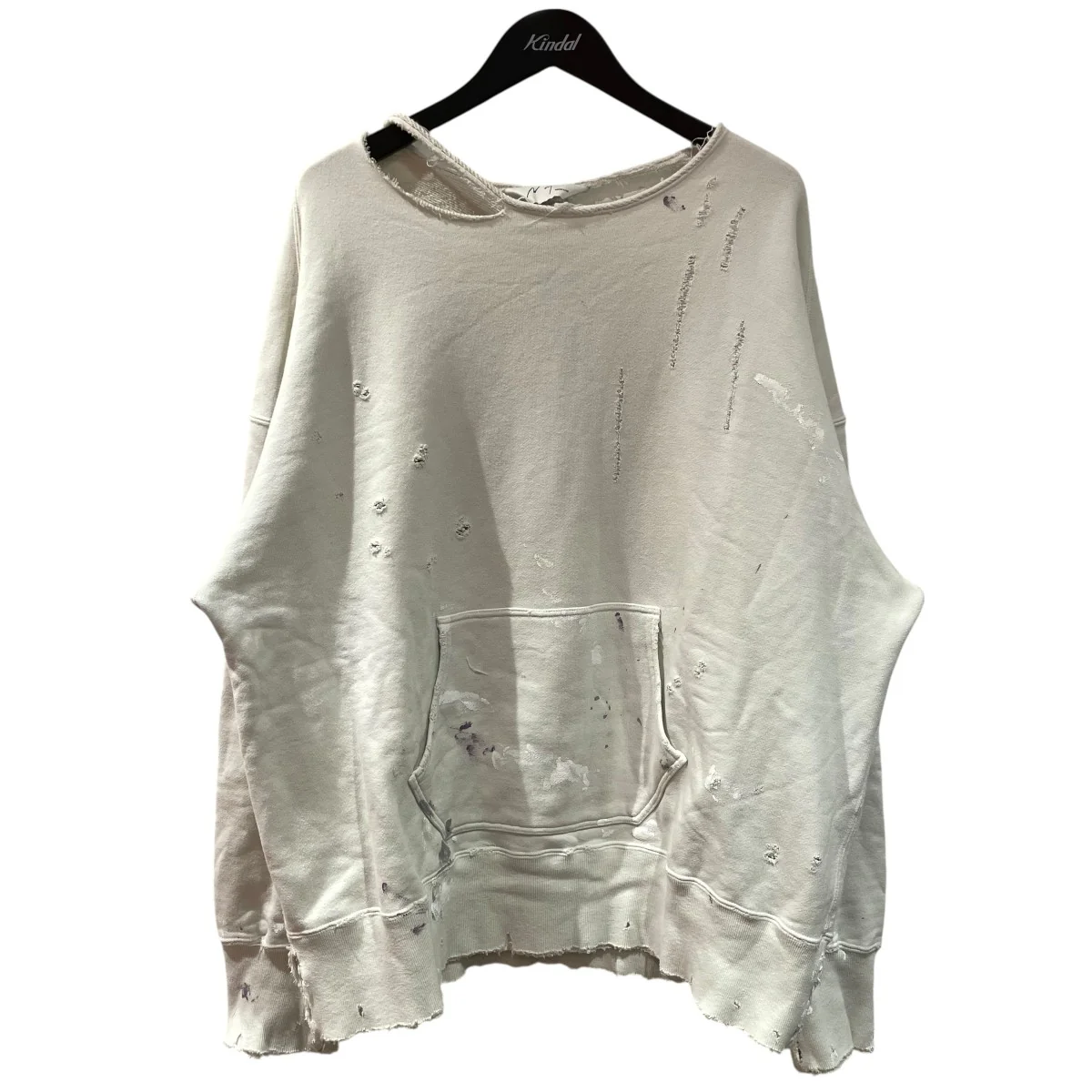HOODIE CUTOFF CRASH SWEAT SHIRTクルーネックダメージスウェットANC CT31