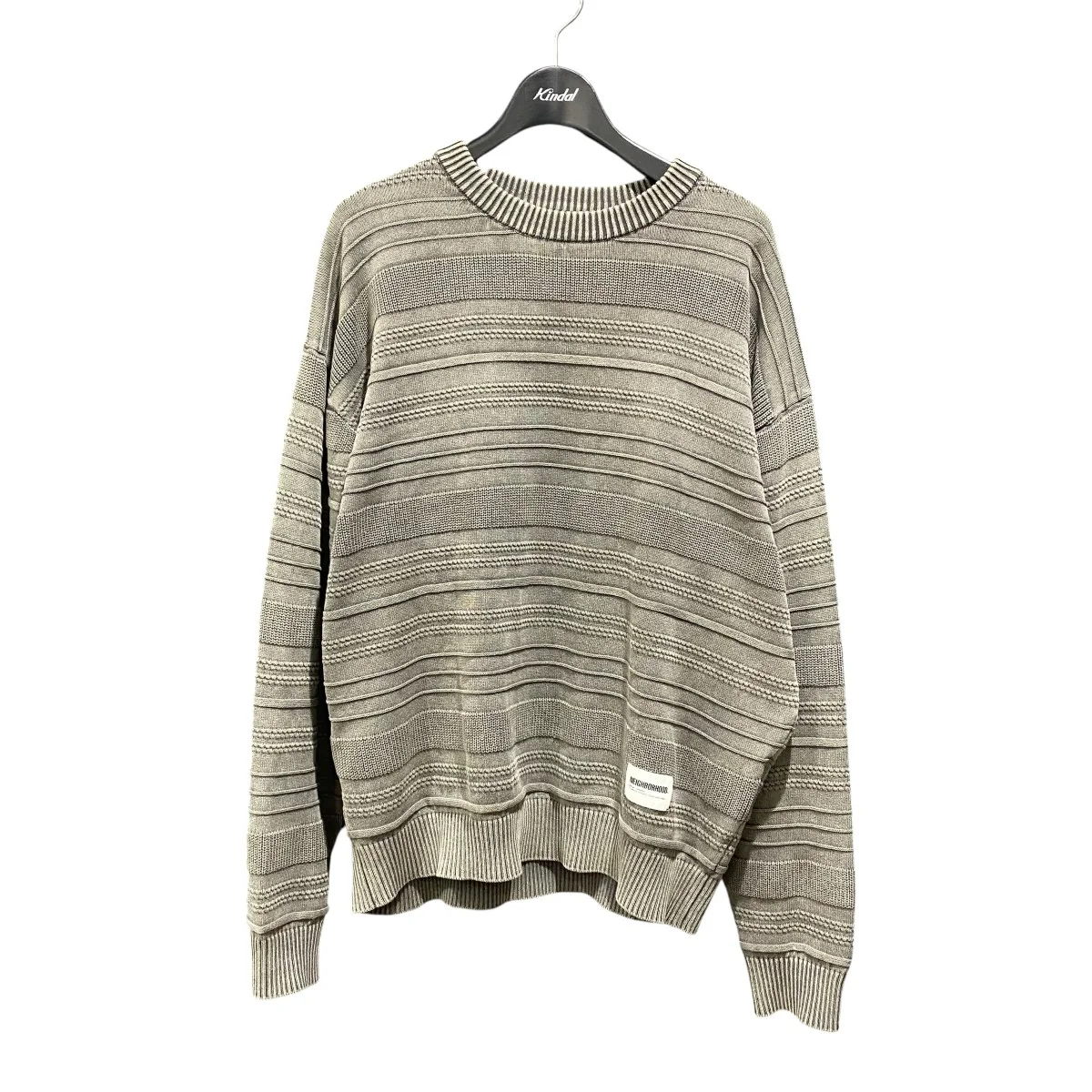 WASHED CREWNECK BORDER SWEATER25113NH-KNM01