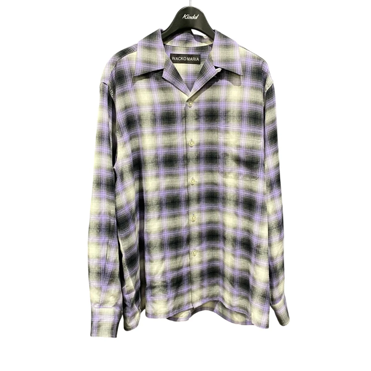 OMBRE CHECK OPEN COLLAR SHIRT