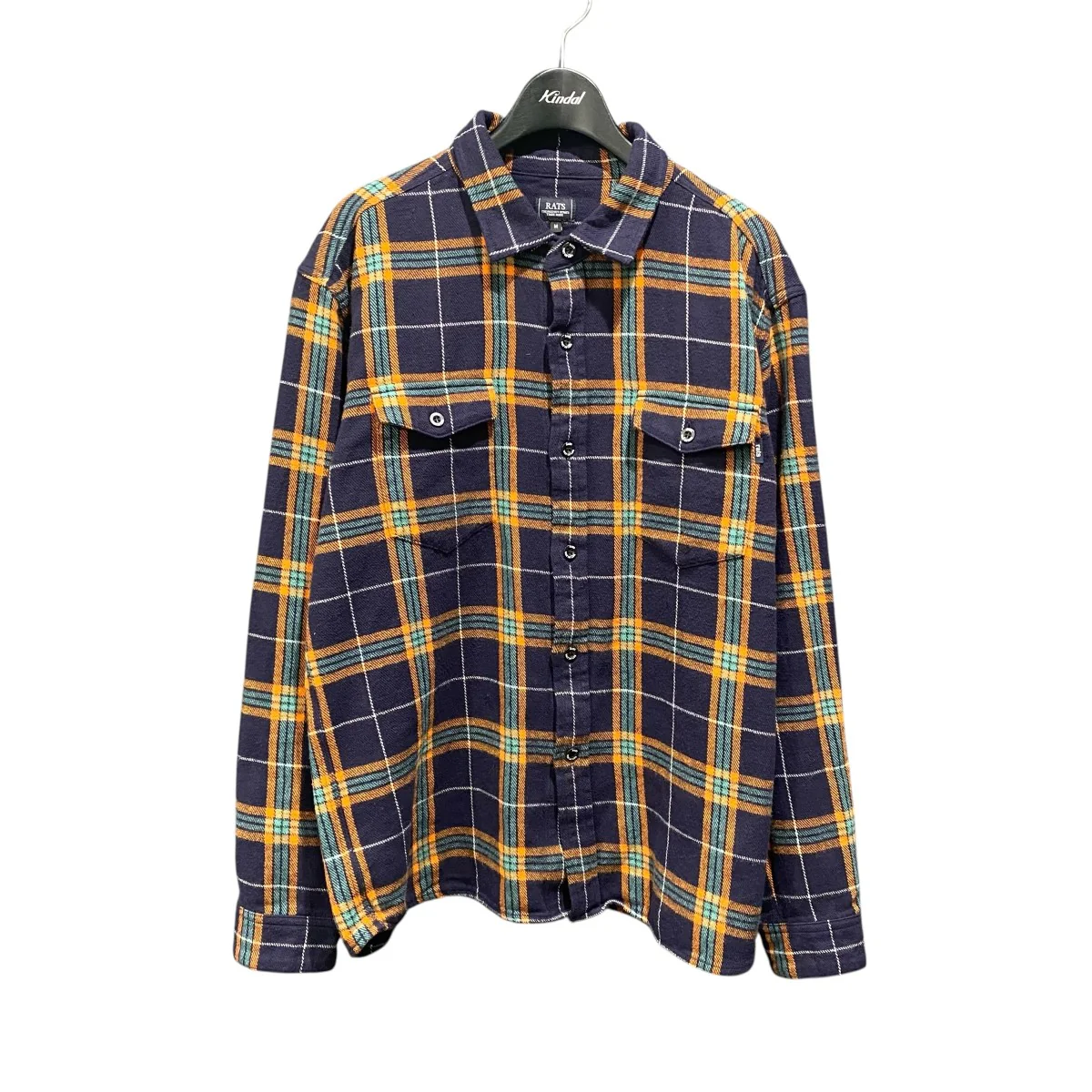 COTTON FLANNEL NAVY CHECK SHIRT24RS-0807