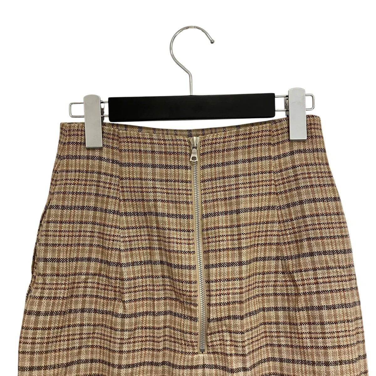 SILK SUMMER TWEED SLIT SKIRTチェックスカートA8SS08TW - Image 4
