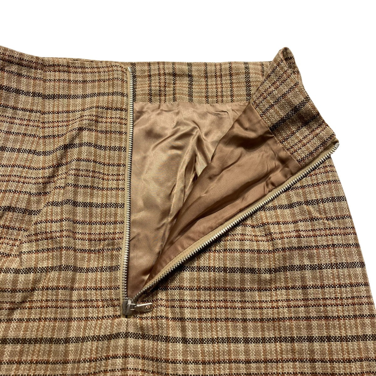 SILK SUMMER TWEED SLIT SKIRTチェックスカートA8SS08TW - Image 5