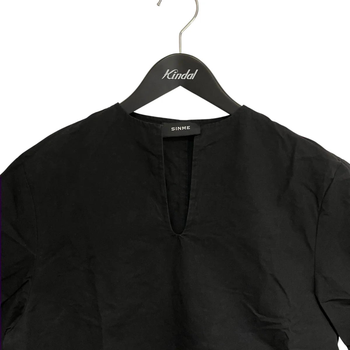 コットンリネン Uネックトップス半袖ブラウスS23SS-11 - Image 3