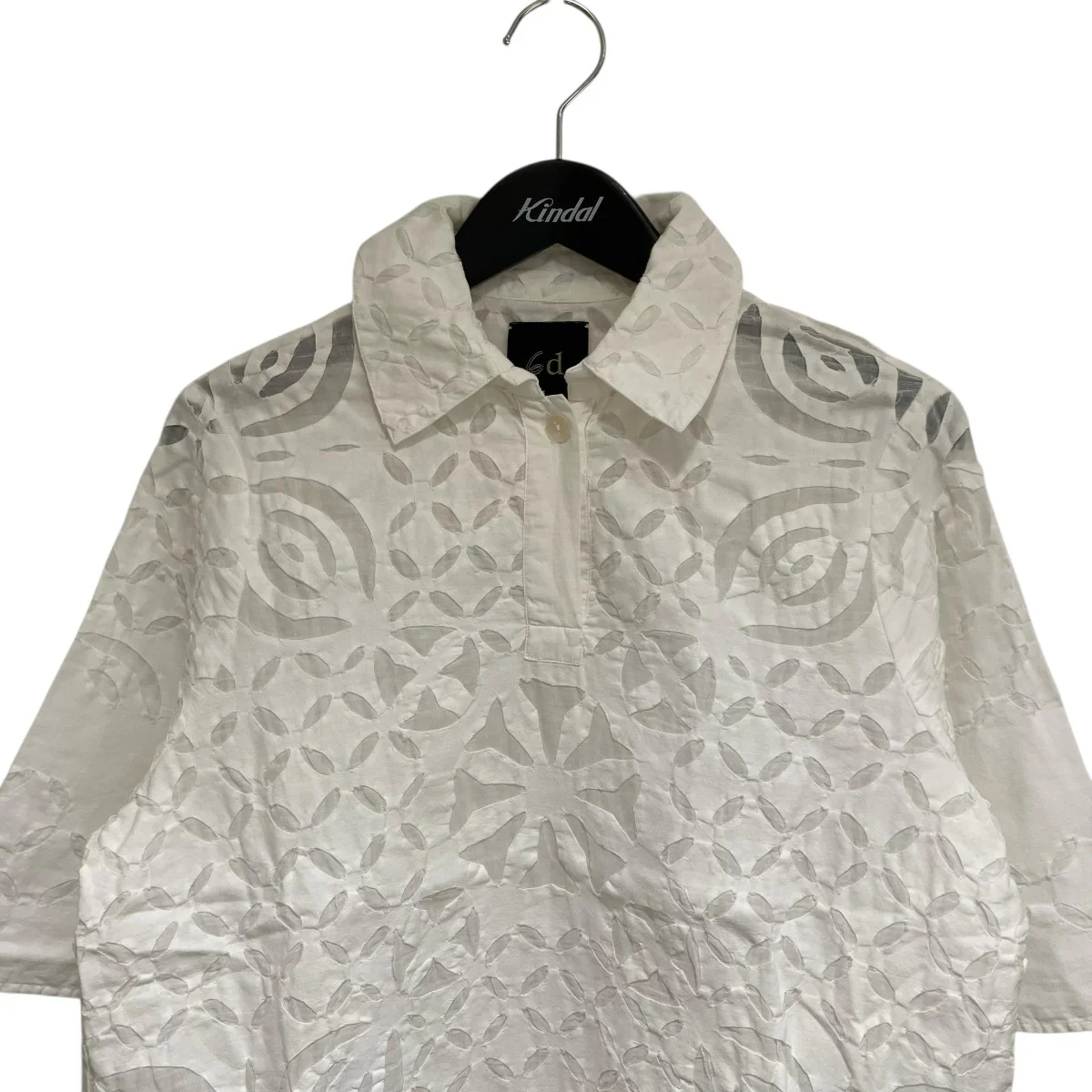 WHITE QUILTED SHORT SLEEVE SHIRT半袖シャツDBL-283WQ - Image 3
