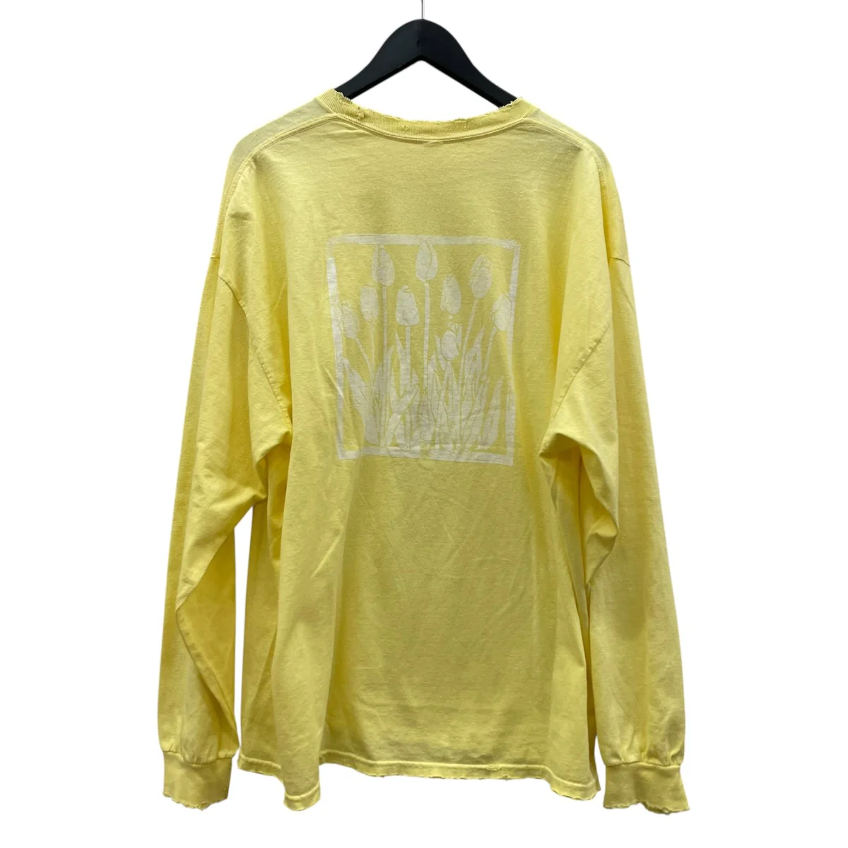 DYED DAMEGE FLOWERロゴ刺繍入り 長袖Tシャツ ロングスリーブカットソー コットン100％ - Image 2