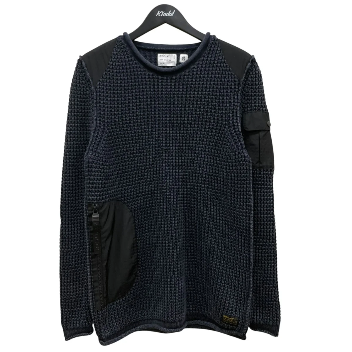 畝編みコットンニットクルーネックニットUK8310.000.G21280G