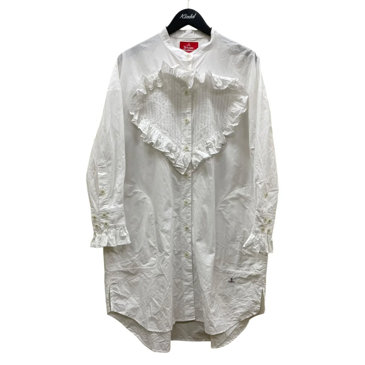 Love Frill Shirt Dressフリルハートデザイン 長袖シャツ ロングシャツ16-12-892001