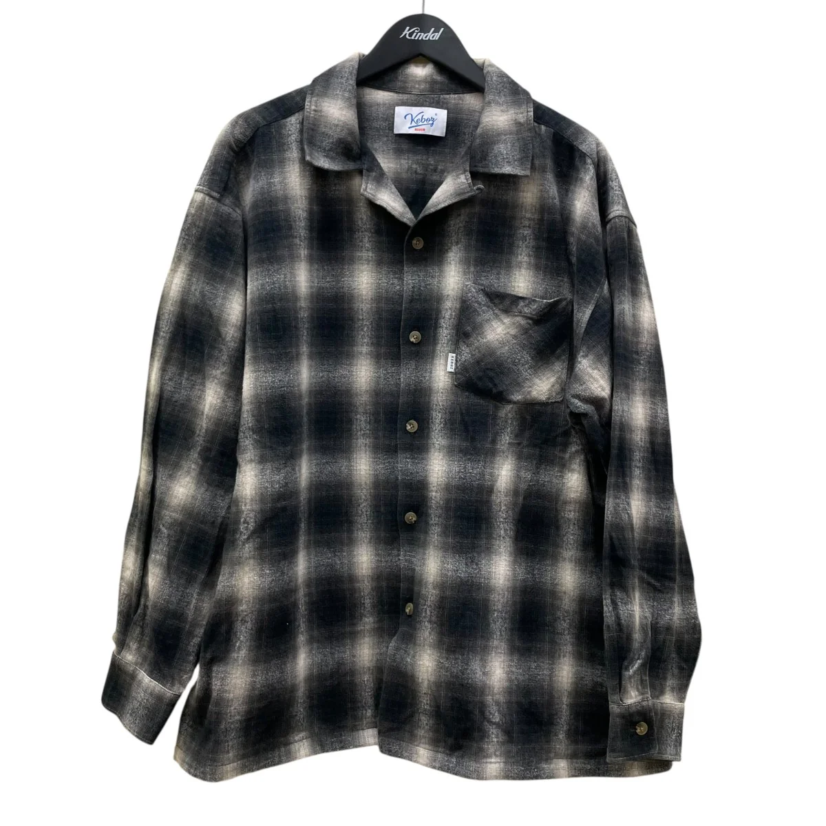 OMBRE CHECK SHIRTオンブレチェックシャツ オープンカラー 長袖シャツ コットンシャツ