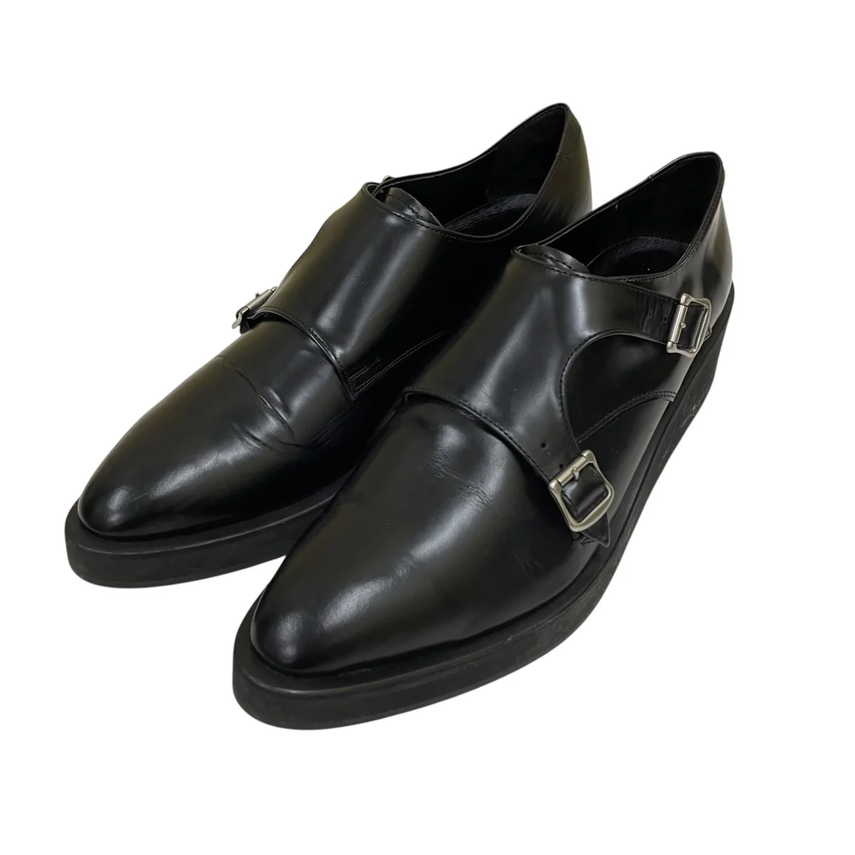 18AWKIP SHOESダブルモンクJストラップシューズ レザーシューズ キップレザー EVAソール2218-911