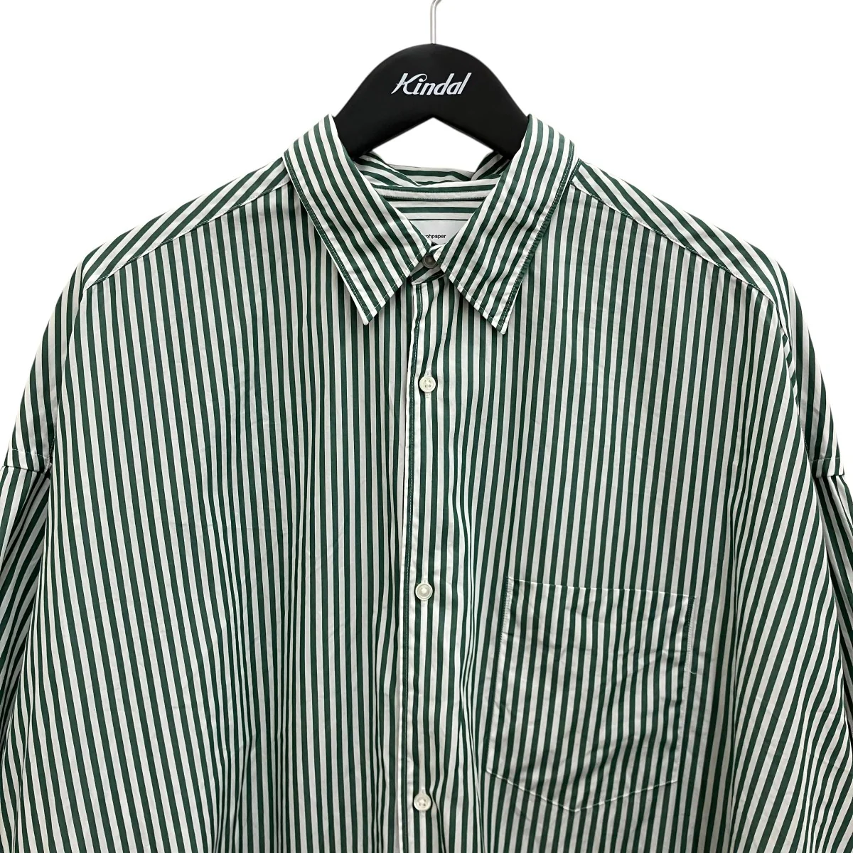 【Broad S S Oversized Regular Collar Shirt 】ストライプ半袖シャツGM241-50003STB - Image 3