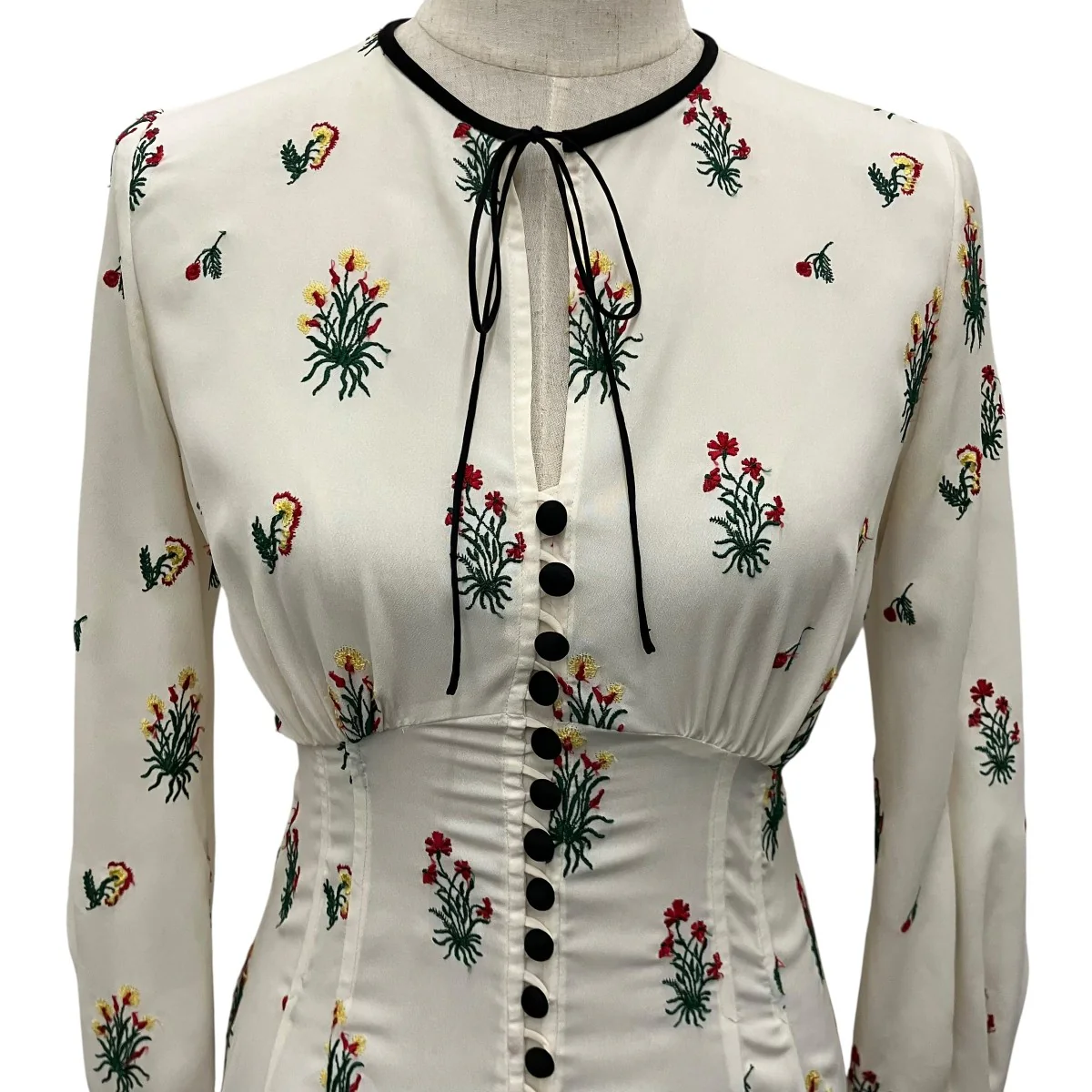 18SS【SILKCOTTON IーLINE DRESS】花刺繍ワンピースMM18SS-DR048 - Image 4