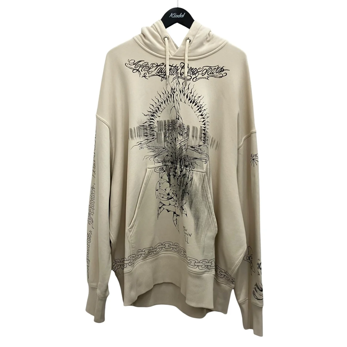【OVERSIZED PRINTED JERSEY HELL HOODIE】オーバーサイズプリントプルオーバーパーカーBMJ0BF3Y69